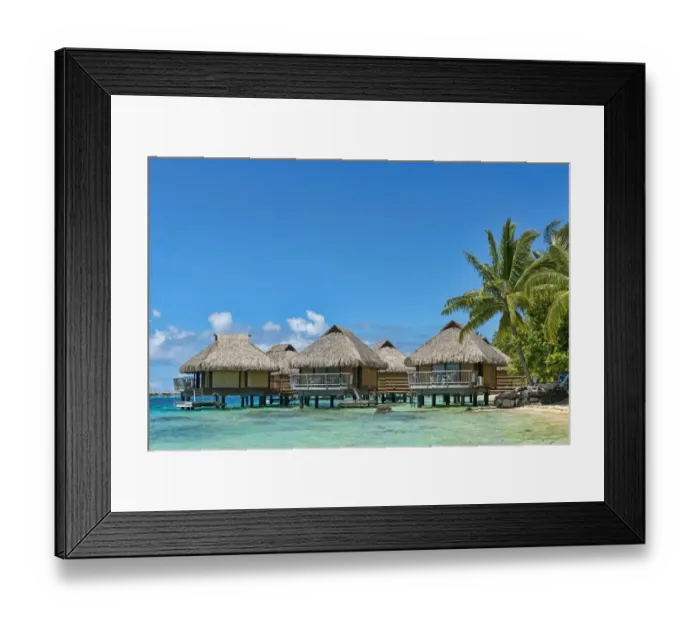 Framed Print : Overwater bungalows, Bora Bora, French Polynesia, South Pacific, Oceania Framed Print : Overwater bungalows, Bora Bora, French Polynesia, South Pacific, Oceania