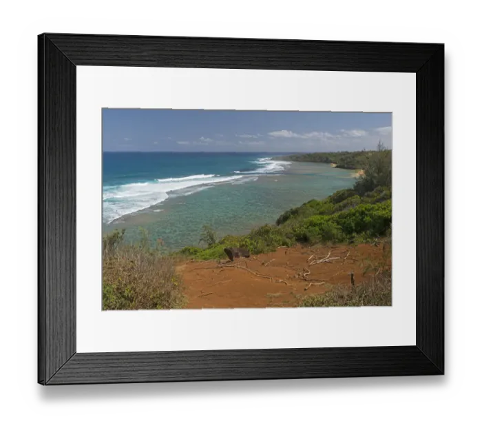 Framed Print : View of the coast from the Pilaa Lookout, on the Kilauea volcano, Kauai, Hawaii, United States Framed Print : View of the coast from the Pilaa Lookout, on the Kilauea volcano, Kauai, Hawaii, United States