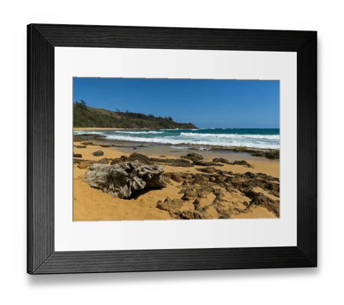Framed Print : Boulders on the beach, Moloaa Bay, Anahola, Kauai, Hawaii, United States Framed Print : Boulders on the beach, Moloaa Bay, Anahola, Kauai, Hawaii, United States