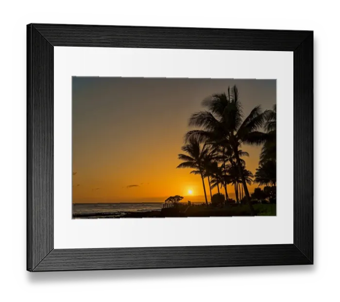 Framed Print : Sunset on the beach, in Poipu, Kauai, Hawaii, United States Framed Print : Sunset on the beach, in Poipu, Kauai, Hawaii, United States