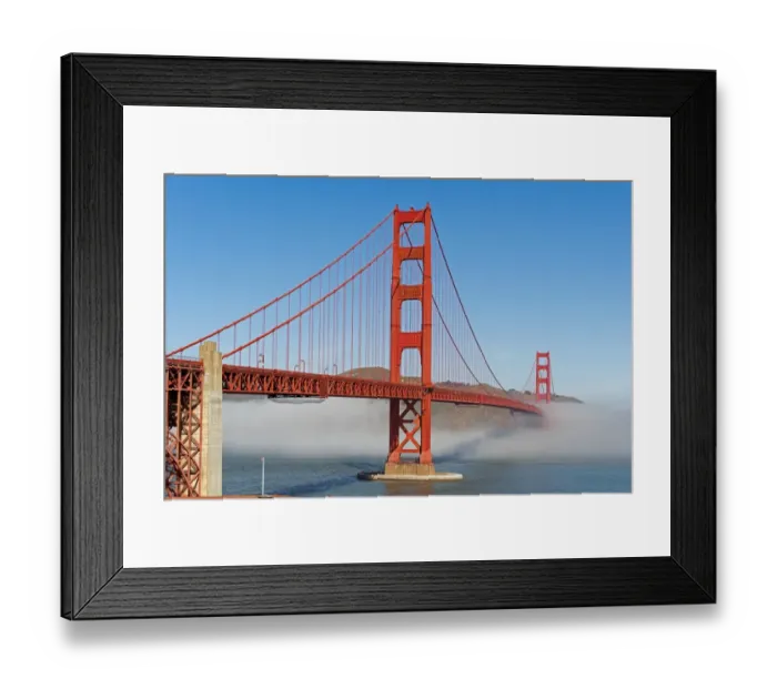 Framed Print : Golden Gate Bridge with fog, San Francisco, California Framed Print : Golden Gate Bridge with fog, San Francisco, California