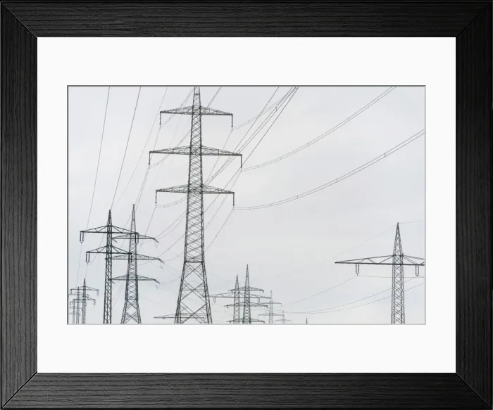 Framed Print : Electricity pylons