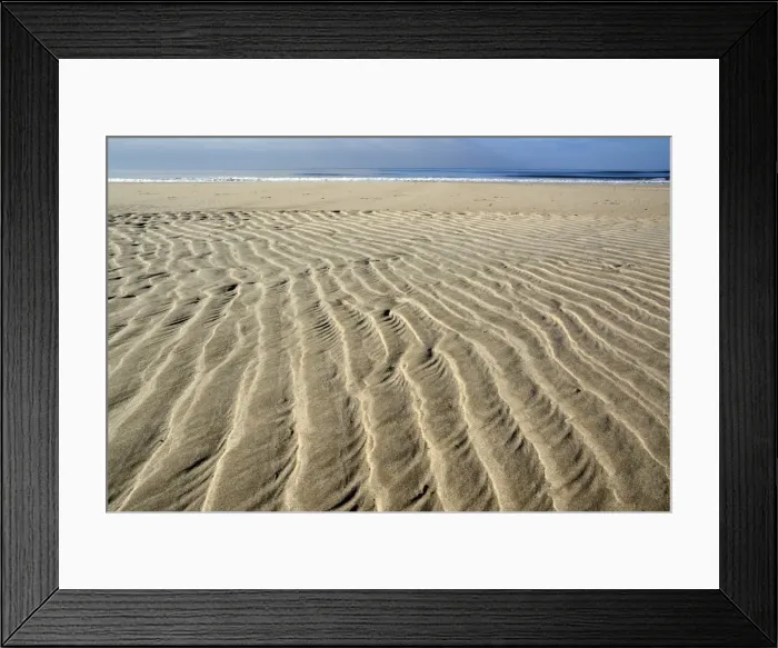 Framed Print : Sand ripple patterns on the beach, near Hvide Sande, Jutland, Denmark Framed Print : Sand ripple patterns on the beach, near Hvide Sande, Jutland, Denmark