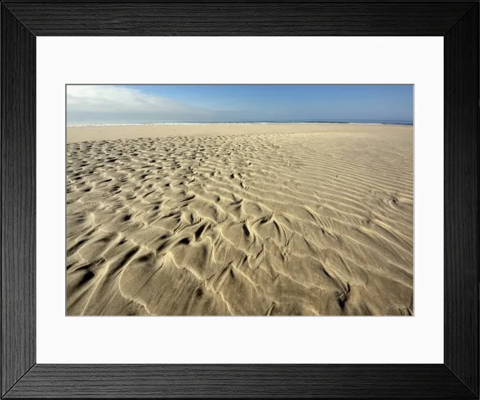 Framed Print : Sand ripple patterns on the beach, near Hvide Sande, Jutland, Denmark Framed Print : Sand ripple patterns on the beach, near Hvide Sande, Jutland, Denmark