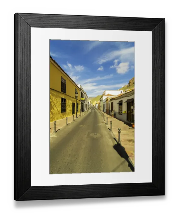 Framed Print : Street with historic buildings, San Sebastian de la Gomera, Tenerife, Canary Islands, Spain