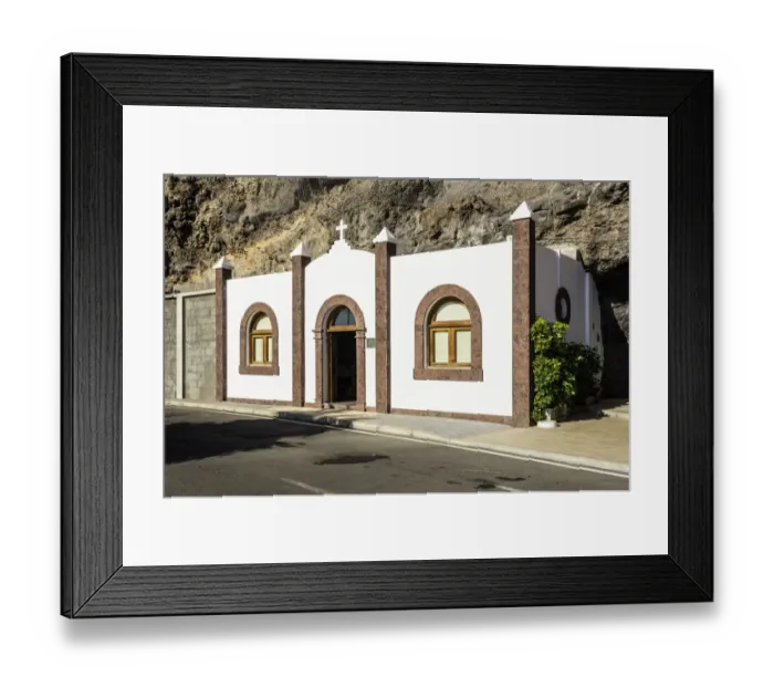 Framed Print : Village church, built in rock, Ermita Virgen del Carmen, Playa Santiago, La Gomera, Canary Islands, Spain Framed Print : Village church, built in rock, Ermita Virgen del Carmen, Playa Santiago, La Gomera, Canary Islands, Spain