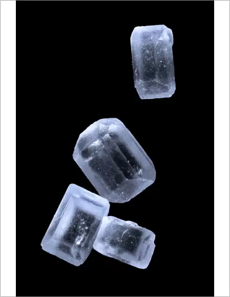 Sugar crystals, ordinary table sugar, photomicrography
