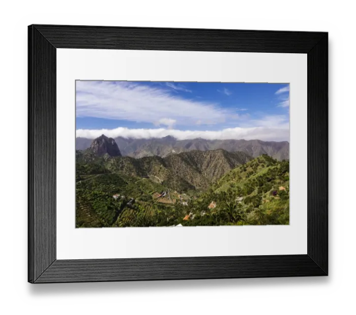 Framed Print : View of the valley and the mountains, Tamargada, La Gomera, Canary Islands, Spain Framed Print : View of the valley and the mountains, Tamargada, La Gomera, Canary Islands, Spain