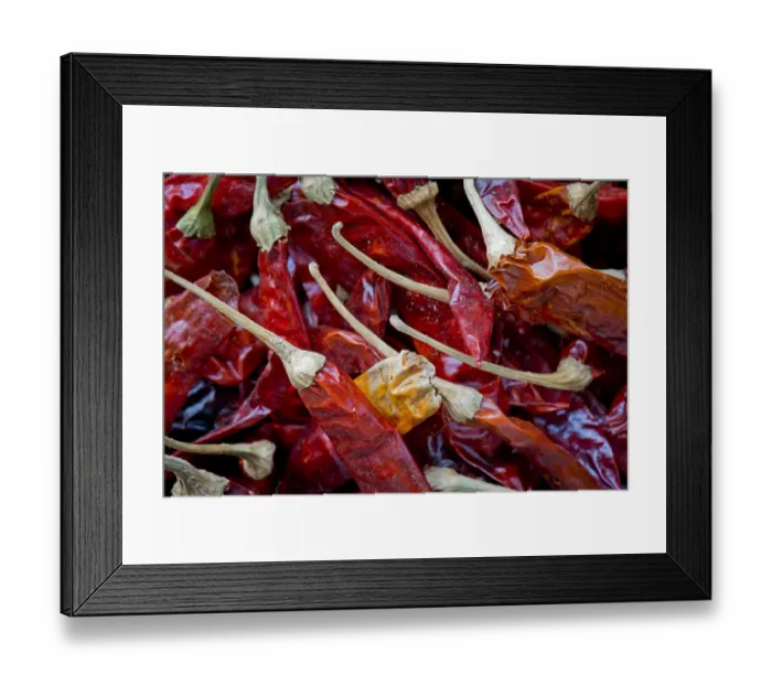 Framed Print : Dried red chili, Kerala, India Framed Print : Dried red chili, Kerala, India