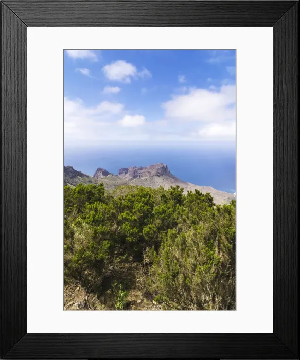 Framed Print : View from the lookout Mirador de Alojera in the Garajonay National Park, La Gomera, Canary Islands, Spain