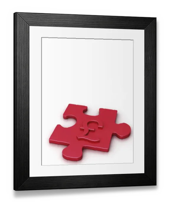 Framed Print : Puzzle piece with a pound symbol Framed Print : Puzzle piece with a pound symbol