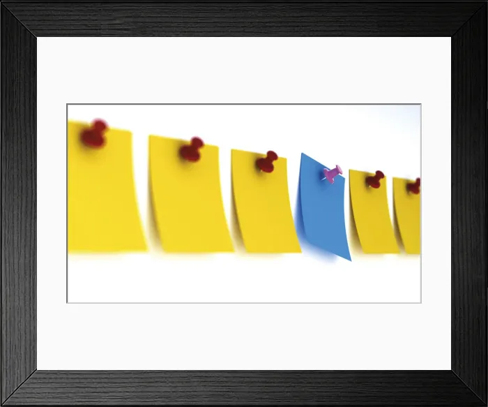Framed Print : Notes with push pins, 3D rendering Framed Print : Notes with push pins, 3D rendering