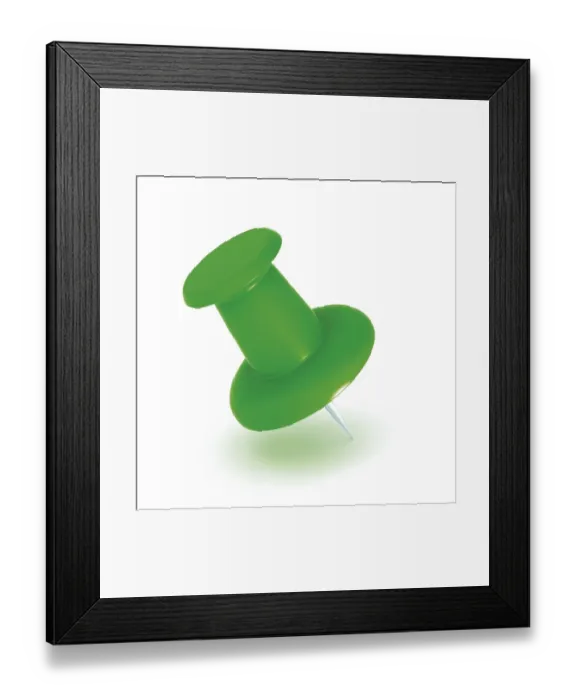 Framed Print : Push pin, 3D rendering Framed Print : Push pin, 3D rendering