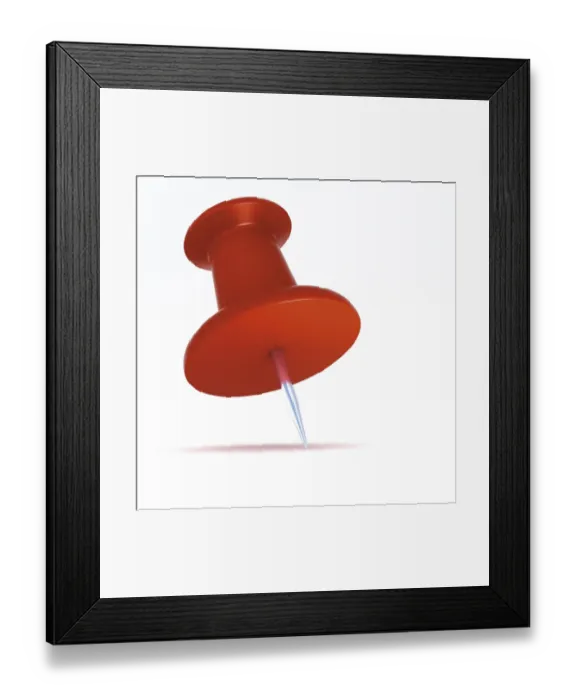 Framed Print : Push pin, 3D rendering Framed Print : Push pin, 3D rendering