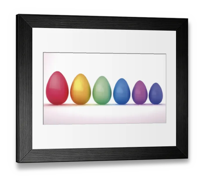 Framed Print : Colourful Easter eggs, 3D illustration Framed Print : Colourful Easter eggs, 3D illustration