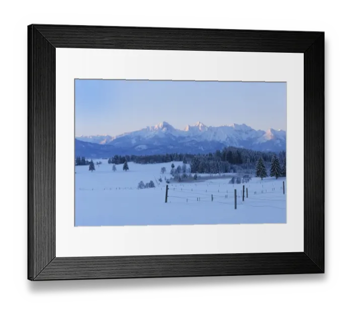 Framed Print : Tannheim Mountains at sunrise in winter, near Halblech, Swabia, Bavaria, Germany Framed Print : Tannheim Mountains at sunrise in winter, near Halblech, Swabia, Bavaria, Germany