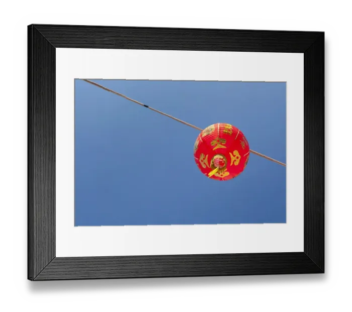 Framed Print : Red Chinese New Year lantern against blue sky, Songkhla, Thailand Framed Print : Red Chinese New Year lantern against blue sky, Songkhla, Thailand