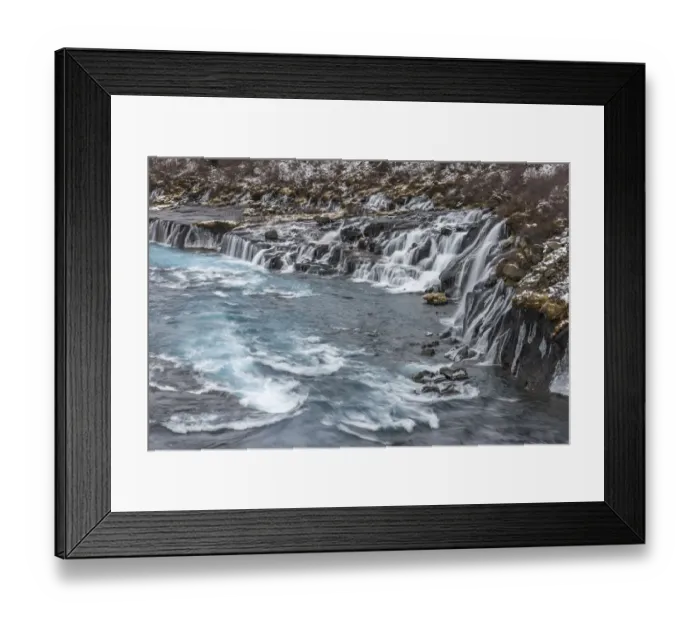 Framed Print : Hraunfossar waterfalls, near Husafell, Iceland Framed Print : Hraunfossar waterfalls, near Husafell, Iceland