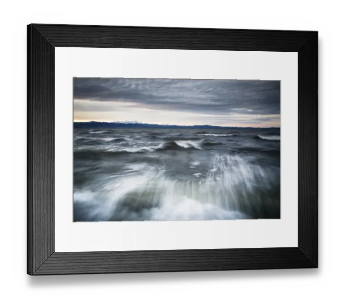 Framed Print : Winter storm on Lake Constance with a view towards the Alps, Langenargen, Baden-Wurttemberg, Germany Framed Print : Winter storm on Lake Constance with a view towards the Alps, Langenargen, Baden-Wurttemberg, Germany