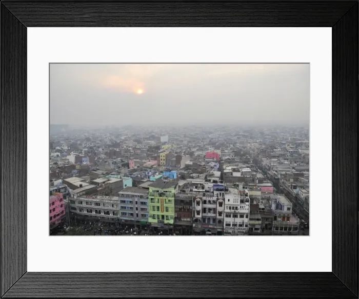 Framed Print : View of Old Delhi, from the minaret of the Jama Masjid Mosque, Chandni Chowk, New Delhi, Delhi, India Framed Print : View of Old Delhi, from the minaret of the Jama Masjid Mosque, Chandni Chowk, New Delhi, Delhi, India
