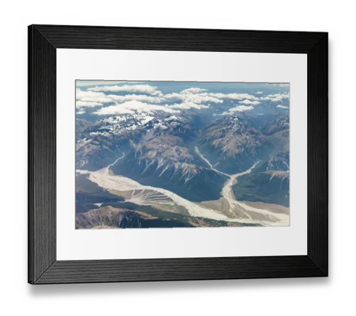 Framed Print : Aerial view, Waimakairi River with Arthurs Pass and the surrounding mountains of the Southern Alps, Arthurs Pass, Canterbury Region, New Zealand Framed Print : Aerial view, Waimakairi River with Arthurs Pass and the surrounding mountains of the Southern Alps, Arthurs Pass, Canterbury Region, New Zealand