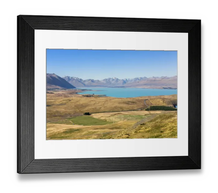 Framed Print : View from Mount John, 1031m, on Lake Tekapo, the Hall Range and Sibbald Range, Lake Tekapo, Canterbury Region, New Zealand Framed Print : View from Mount John, 1031m, on Lake Tekapo, the Hall Range and Sibbald Range, Lake Tekapo, Canterbury Region, New Zealand