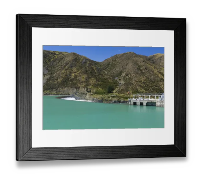 Framed Print : Dam on the the Waitaki River, Kurow, Otago Region, New Zealand Framed Print : Dam on the the Waitaki River, Kurow, Otago Region, New Zealand
