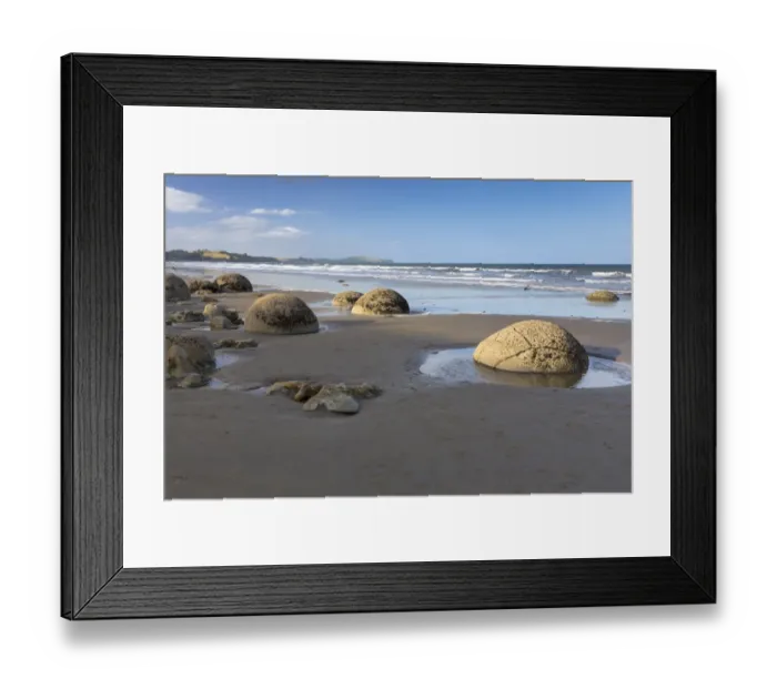 Framed Print : Moeraki Boulders on the beach in the evening light, Moeraki Beach, Hampden, Otago Region, New Zealand Framed Print : Moeraki Boulders on the beach in the evening light, Moeraki Beach, Hampden, Otago Region, New Zealand