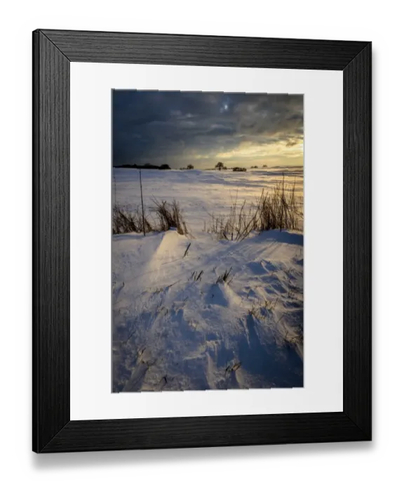 Framed Print : Landscape at sunrise in winter, Schleswig-Holstein, Germany Framed Print : Landscape at sunrise in winter, Schleswig-Holstein, Germany