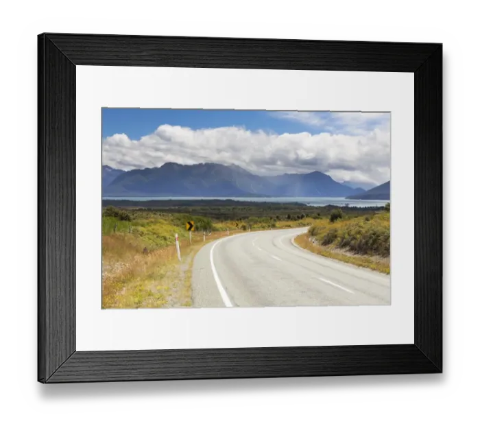 Framed Print : Highway 94 overlooking Lake Te Anau, Te Anau Downs, Southland Region, New Zealand Framed Print : Highway 94 overlooking Lake Te Anau, Te Anau Downs, Southland Region, New Zealand