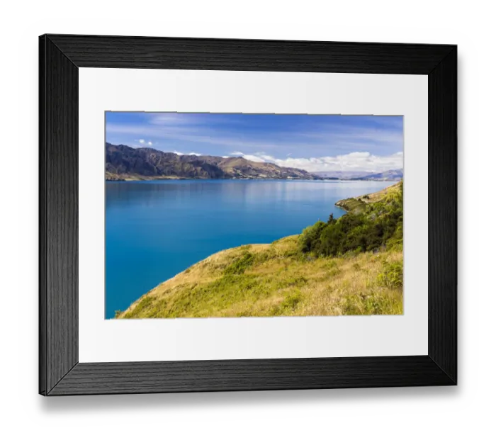 Framed Print : Lake Hawea with the settlement of Hawea, The Neck, Otago Region Framed Print : Lake Hawea with the settlement of Hawea, The Neck, Otago Region