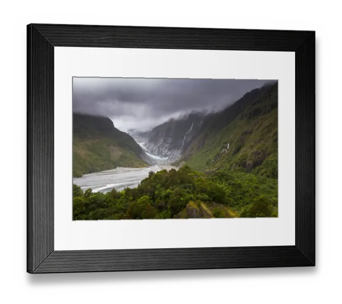 Framed Print : Outflow of the glacier tongue of the Franz Josef Glacier, Franz Josef Glacier, Westland National Park, West Coast Region, New Zealand
