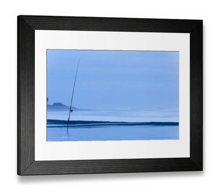 Framed Print : Fishing rod on the beach at dusk, Oakura, Taranaki Region, New Zealand Framed Print : Fishing rod on the beach at dusk, Oakura, Taranaki Region, New Zealand