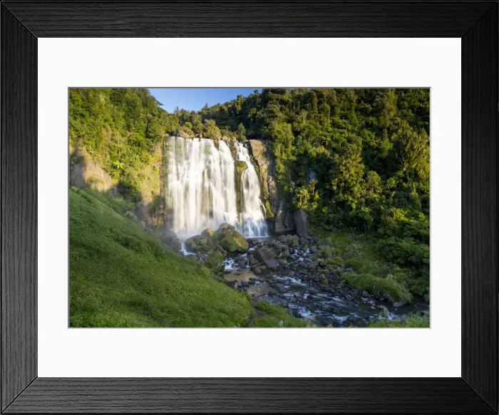 Framed Print : Marokopa Falls in the evening light, Te Anga, Waikato Region, New Zealand Framed Print : Marokopa Falls in the evening light, Te Anga, Waikato Region, New Zealand