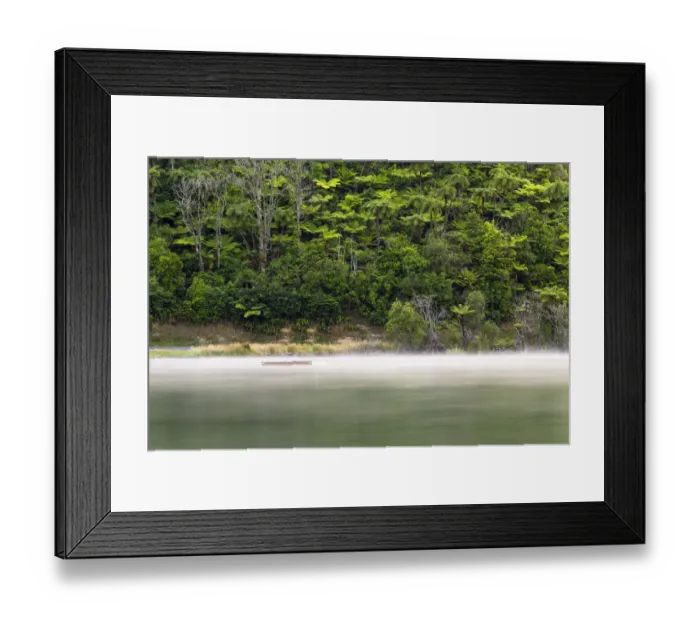 Framed Print : Mist over Lake Tikitapu in the morning, Bay of Plenty Region, New Zealand Framed Print : Mist over Lake Tikitapu in the morning, Bay of Plenty Region, New Zealand