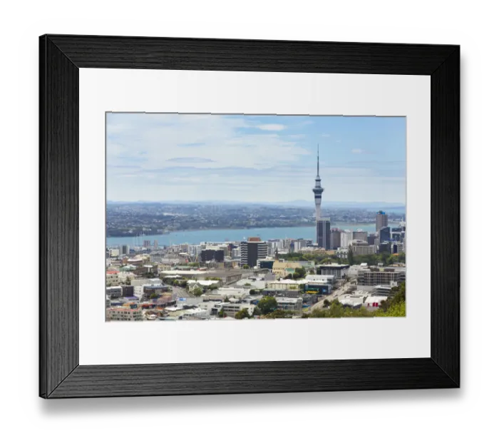 Framed Print : Skyline of Auckland with Skytower and Takapuna at the rear, Mount Eden, Auckland, Auckland Region, New Zealand Framed Print : Skyline of Auckland with Skytower and Takapuna at the rear, Mount Eden, Auckland, Auckland Region, New Zealand