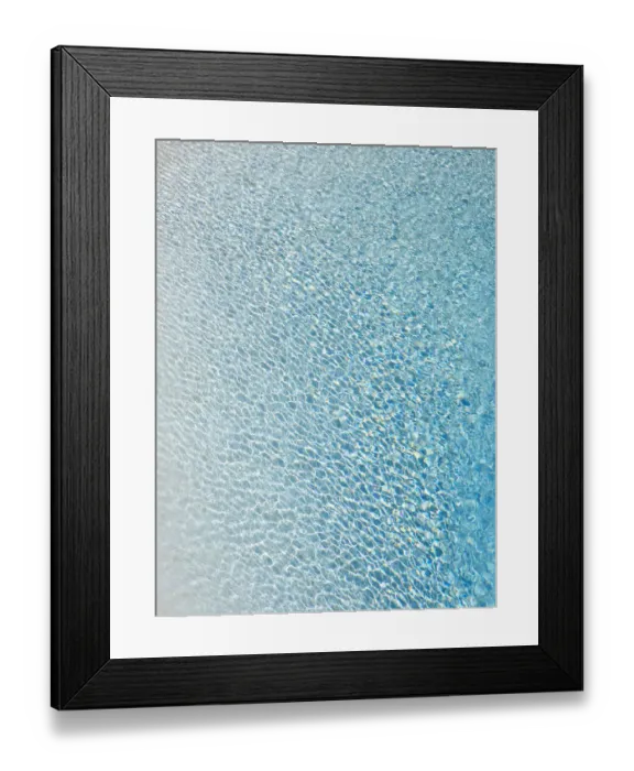 Framed Print : Slightly ruffled turquoise-coloured surface of water in a swimming pool Framed Print : Slightly ruffled turquoise-coloured surface of water in a swimming pool