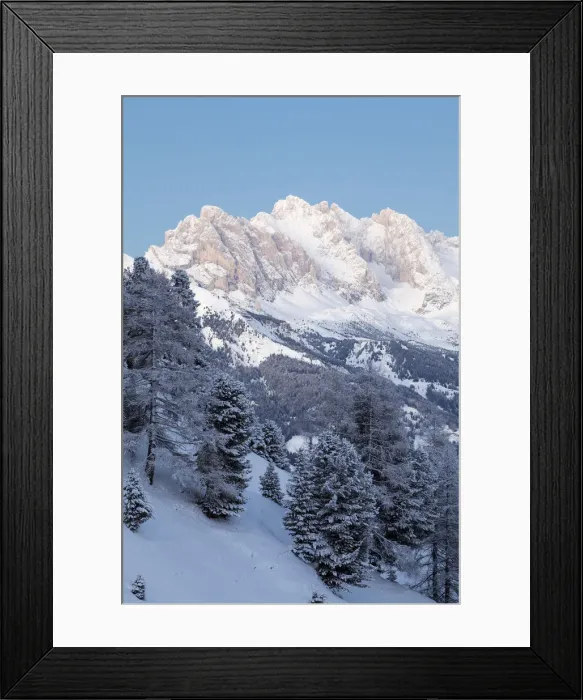 Framed Print : Sass Rigais mountain in winter, Seiser Alm, Province of South Tyrol, Italy Framed Print : Sass Rigais mountain in winter, Seiser Alm, Province of South Tyrol, Italy