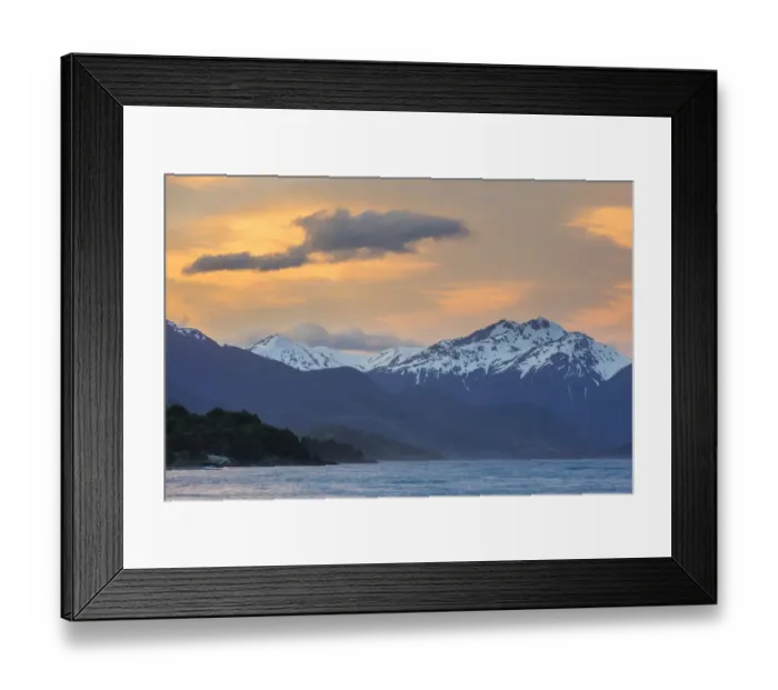 Framed Print : Sunset on Lake General Carrera, General Carrera Lake, Puerto Tranquilo, Aysen Province, Chile Framed Print : Sunset on Lake General Carrera, General Carrera Lake, Puerto Tranquilo, Aysen Province, Chile