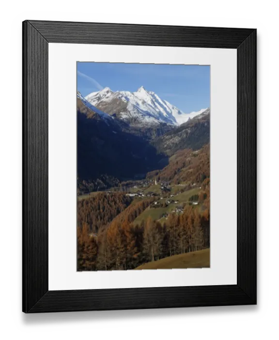 Framed Print : View towards Heiligenblut on Grossglockner Mountain, Spittal an der Drau, Carinthia, Austria, Europe Framed Print : View towards Heiligenblut on Grossglockner Mountain, Spittal an der Drau, Carinthia, Austria, Europe