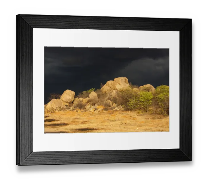 Framed Print : Dark storm front over rocks, Kaokoland, Kunene, Namibia Framed Print : Dark storm front over rocks, Kaokoland, Kunene, Namibia