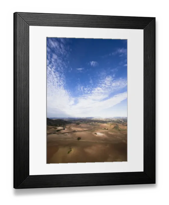 Framed Print : Aerial view, fields in the Sierra de Cadiz, Andalusia, Spain Framed Print : Aerial view, fields in the Sierra de Cadiz, Andalusia, Spain