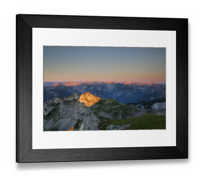 Framed Print : Ridge of Dalfazer Joch Mountain seen from Hochiss Mountain in Rofan, Maurach, Tyrol, Austria Framed Print : Ridge of Dalfazer Joch Mountain seen from Hochiss Mountain in Rofan, Maurach, Tyrol, Austria