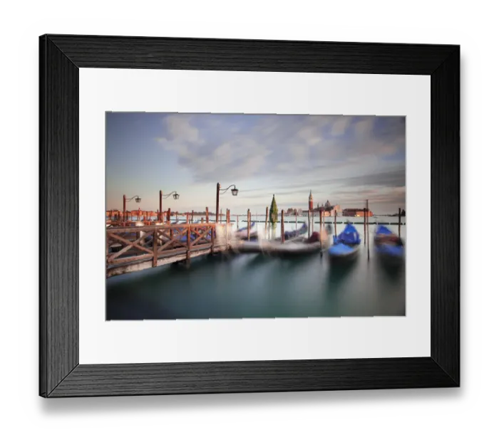 Framed Print : Gondolas and San Giorgio Maggiore at back, from St Marks Square, Venice, Venezien, Italy Framed Print : Gondolas and San Giorgio Maggiore at back, from St Marks Square, Venice, Venezien, Italy