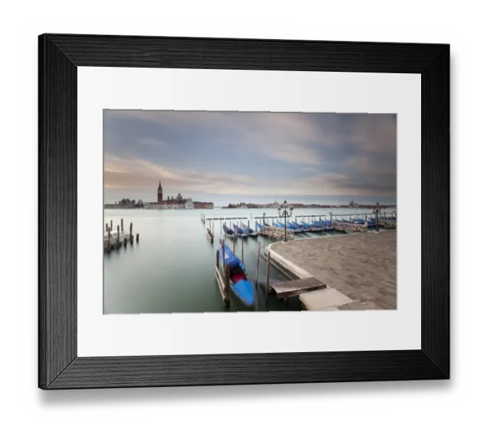 Framed Print : Gondolas and San Giorgio Maggiore from St Marks Square, Venice, Venezien, Italy