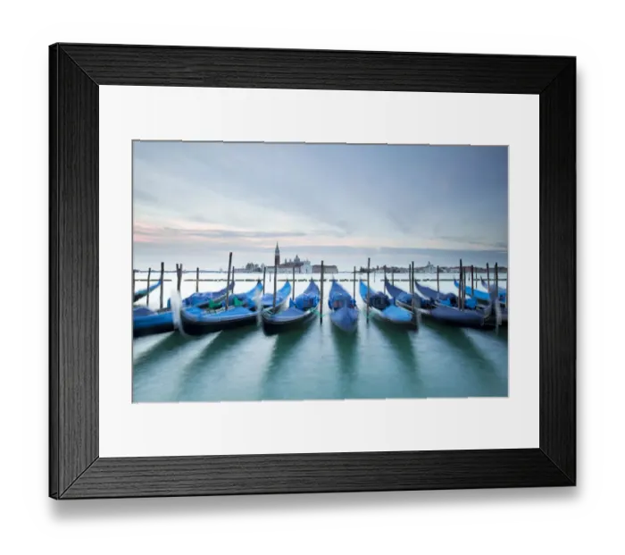 Framed Print : Gondolas and San Giorgio Maggiore at back, from St. Marks Square, Venice, Venezien, Italy Framed Print : Gondolas and San Giorgio Maggiore at back, from St. Marks Square, Venice, Venezien, Italy