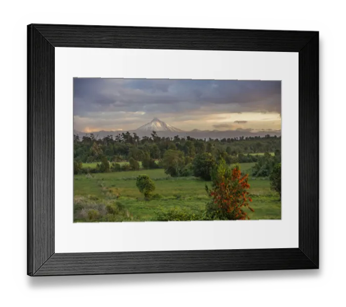 Framed Print : Puyehue volcano in the evening light, Puyehue, Los Lagos Region, Chile Framed Print : Puyehue volcano in the evening light, Puyehue, Los Lagos Region, Chile