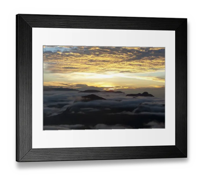 Framed Print : Cloudy sky, sunrise over the mountains, view from Adams Peak, Sri Pada, Zentrales Hochland, Dalhousie, Sri Lanka Framed Print : Cloudy sky, sunrise over the mountains, view from Adams Peak, Sri Pada, Zentrales Hochland, Dalhousie, Sri Lanka