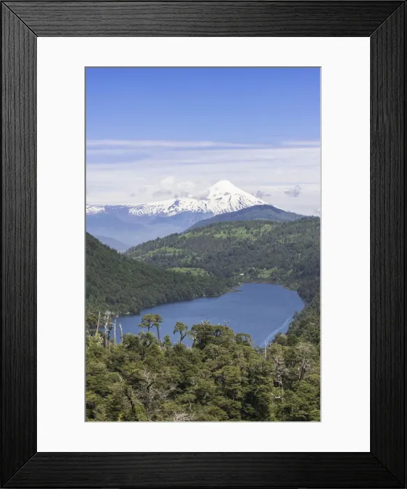 Framed Print : Lago Tinquilco lake and volcano Villarrica, Pucon, Araucania Region, Chile Framed Print : Lago Tinquilco lake and volcano Villarrica, Pucon, Araucania Region, Chile