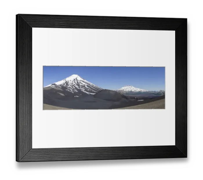Framed Print : Lonquimay volcano, left, and Tolhuaca volcano, Lonquimay, Region de la Araucania, Chile Framed Print : Lonquimay volcano, left, and Tolhuaca volcano, Lonquimay, Region de la Araucania, Chile